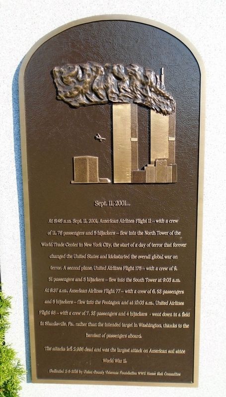 Sept. 11, 2001... Marker image. Click for full size.