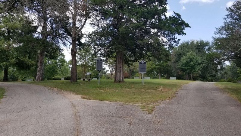 The view of the markers from the cemetery entrance image. Click for full size.