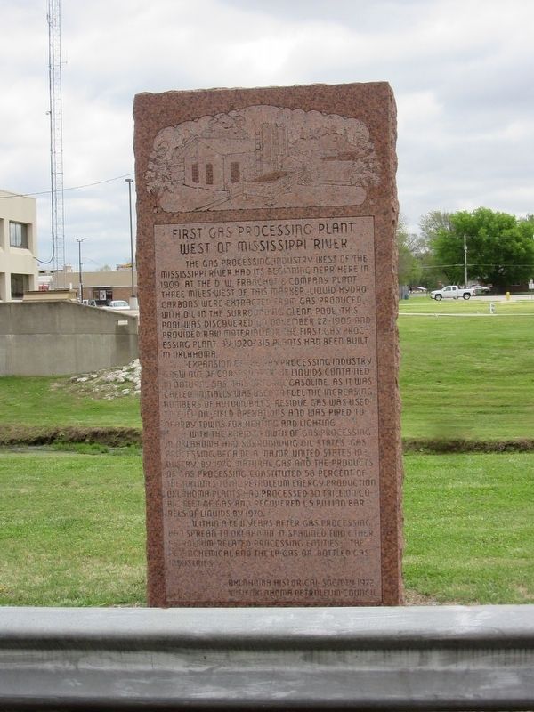 First Gas Processing Plant West of Mississippi River Marker image. Click for full size.