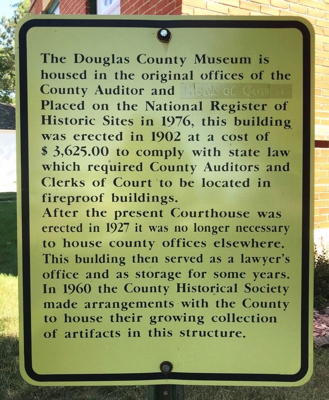Douglas County Museum Marker image. Click for full size.