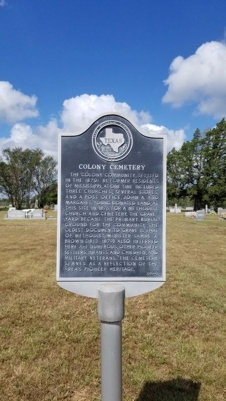 Colony Cemetery Marker image. Click for full size.