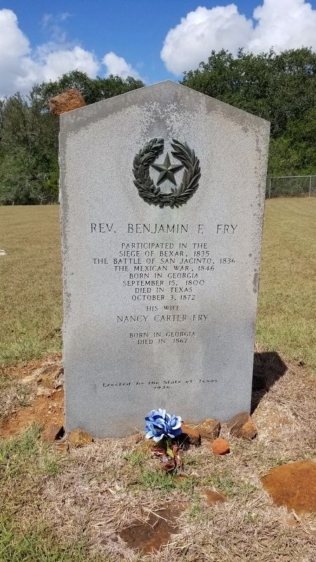 Rev. Benjamin F. Fry Marker. Click for full size. Rev. Benjamin F. Fry Marker image. Click for full size.