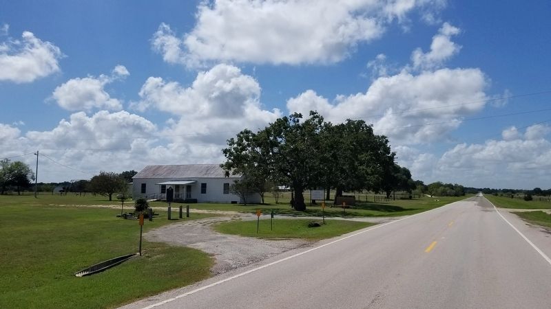 The view of the Delhi Marker and Community Center by the road. Click for full size. The view of the Delhi Marker and Community Center by the road image. Click for full size.