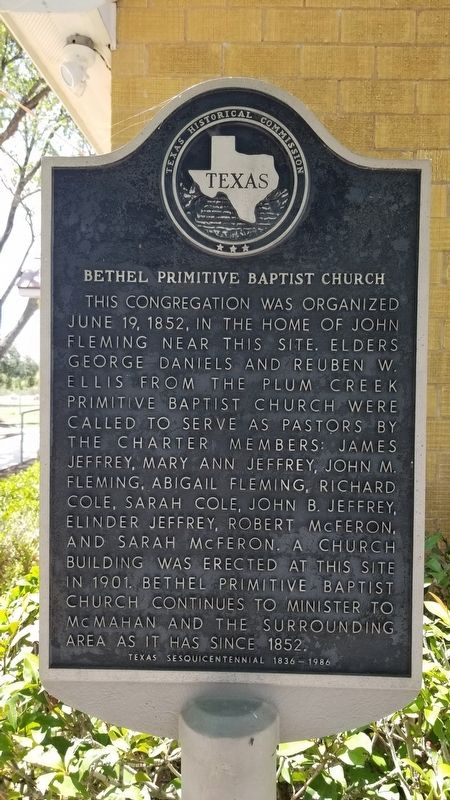 Bethel Primitive Baptist Church Marker image. Click for full size.