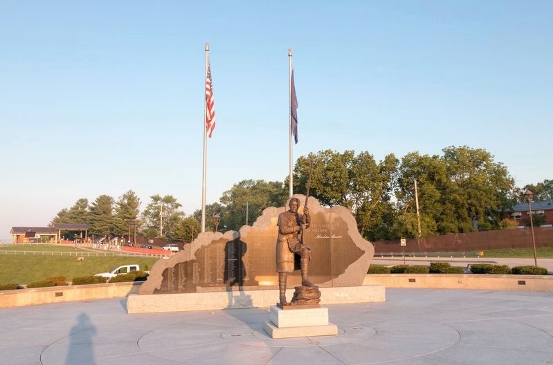 Kentucky National Guard Memorial with Statue of Daniel Boone image. Click for full size.