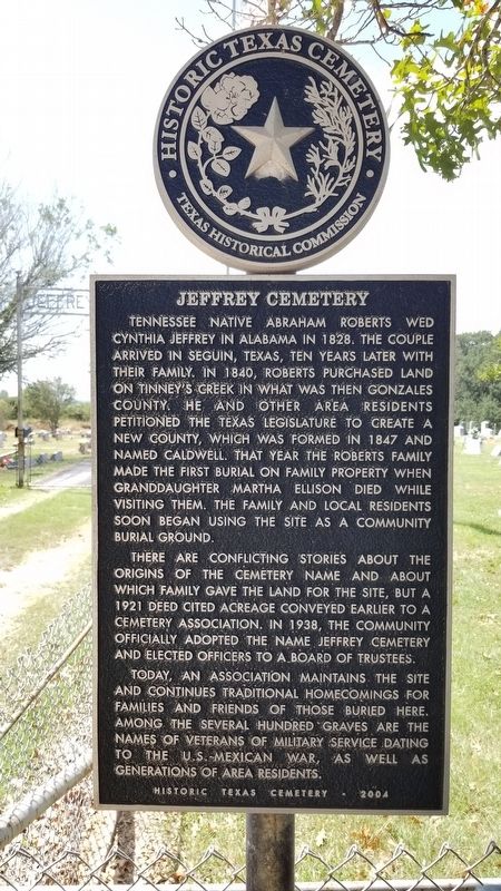 Jeffrey Cemetery Marker image. Click for full size.
