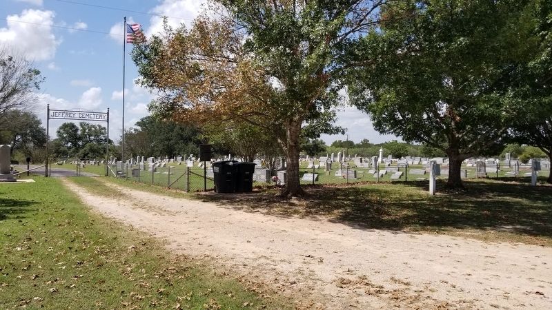 The view of the Jeffrey Cemetery and Marker from the church parking area image. Click for full size.