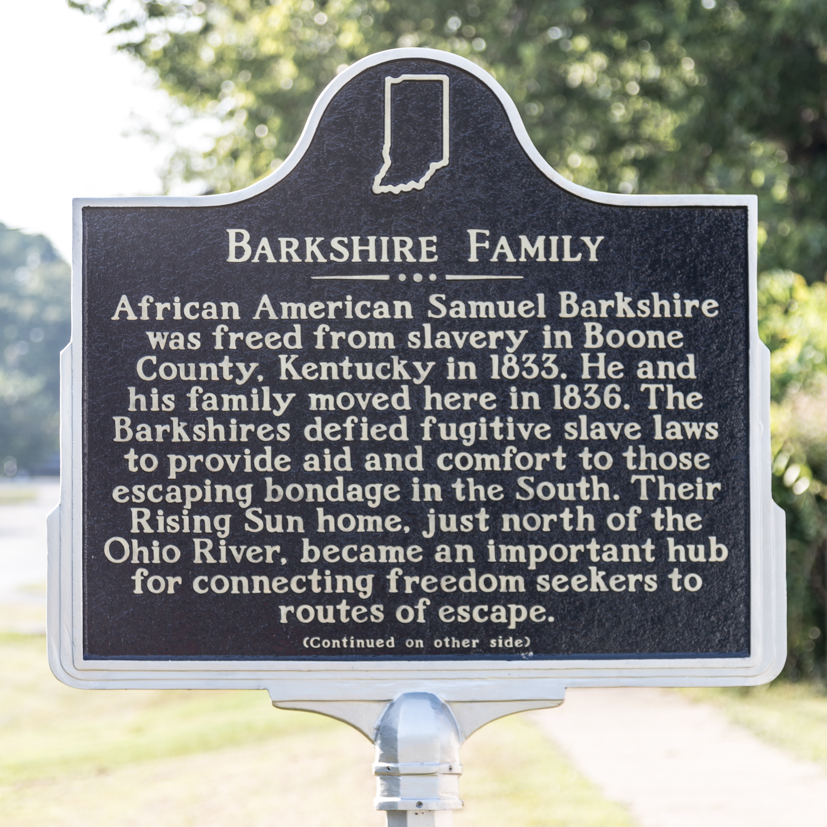 Barkshire Family Marker, side one