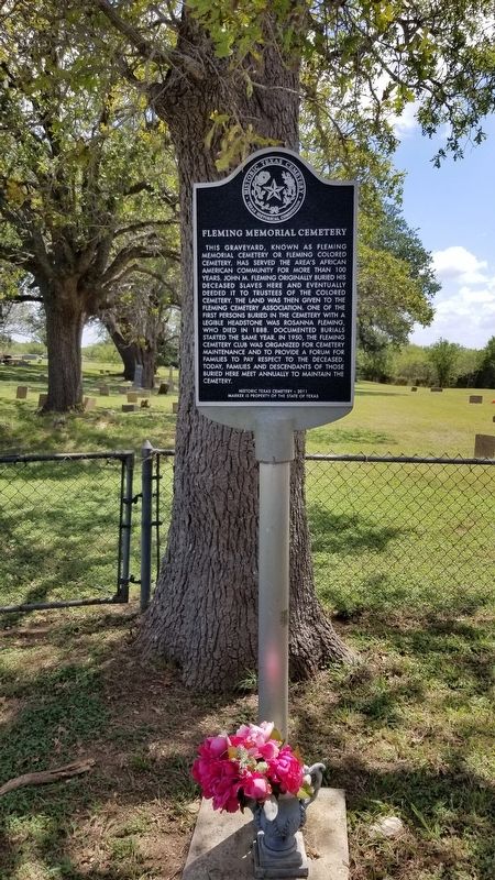 Fleming Memorial Cemetery Marker image. Click for full size.