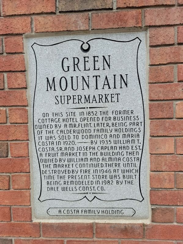 Green Mountain Supermarket Marker. Click for full size. Green Mountain Supermarket Marker image. Click for full size.