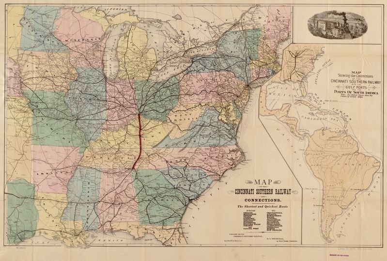 1879 Map of the Cincinnati Southern Railway and Connections. Click for full size. 1879 Map of the Cincinnati Southern Railway and Connections image. Click for full size.