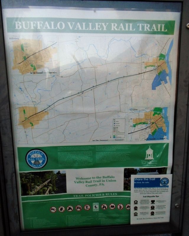 Buffalo Valley Rail Trail Marker. Click for full size. Buffalo Valley Rail Trail Marker image. Click for full size.