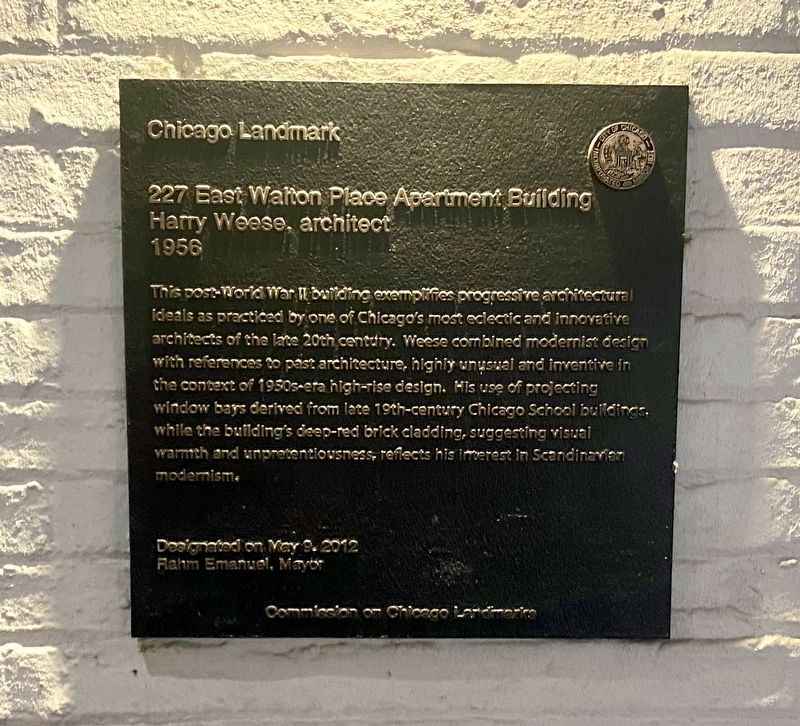 227 East Walton Place Apartment Building Marker image. Click for full size.