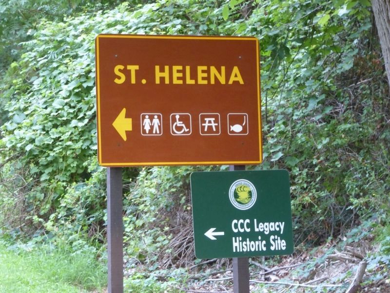 Sign on Park Rd indicating the turn into the St Helena area. image. Click for full size.