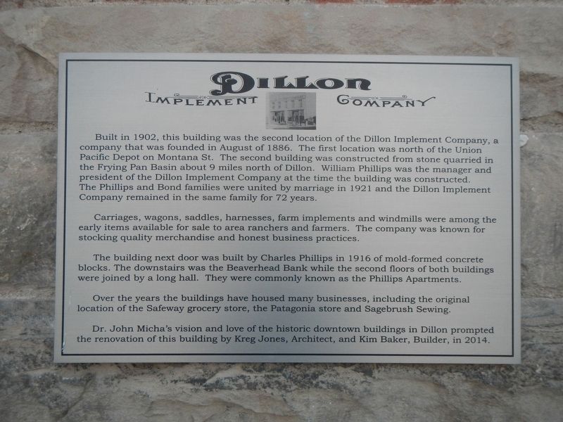 Dillon Implement Company Marker image. Click for full size.