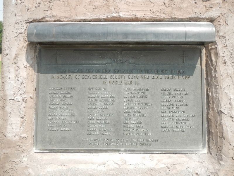Beaverhead County World War II Memorial. Click for full size. Beaverhead County World War II Memorial image. Click for full size.