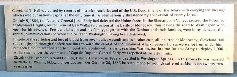 Cleveland T. Hall Marker. Click for full size. Cleveland T. Hall Marker image. Click for full size.