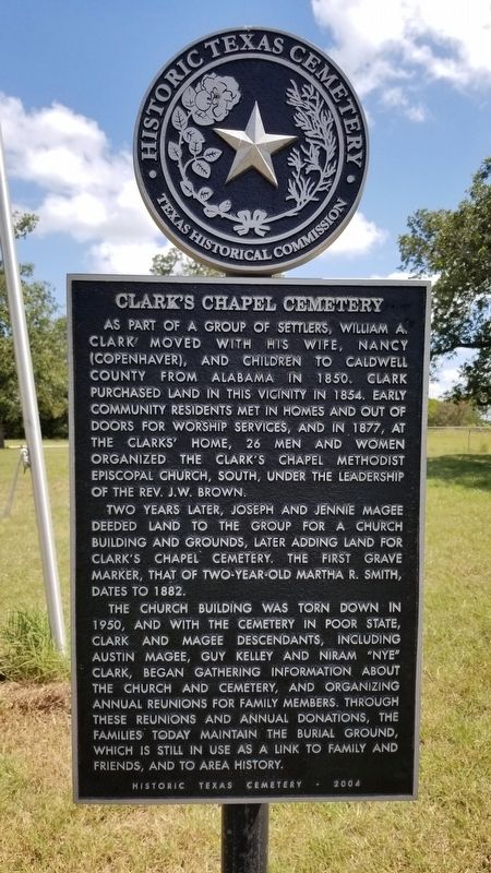 Clark's Chapel Cemetery Marker image. Click for full size.