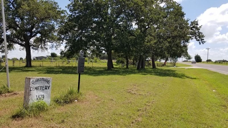 The view of the Clark's Chapel Cemetery and Marker from the street image. Click for full size.