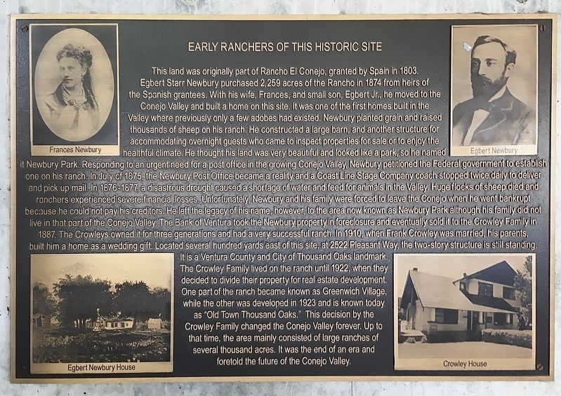 Early Ranchers Marker image. Click for full size.