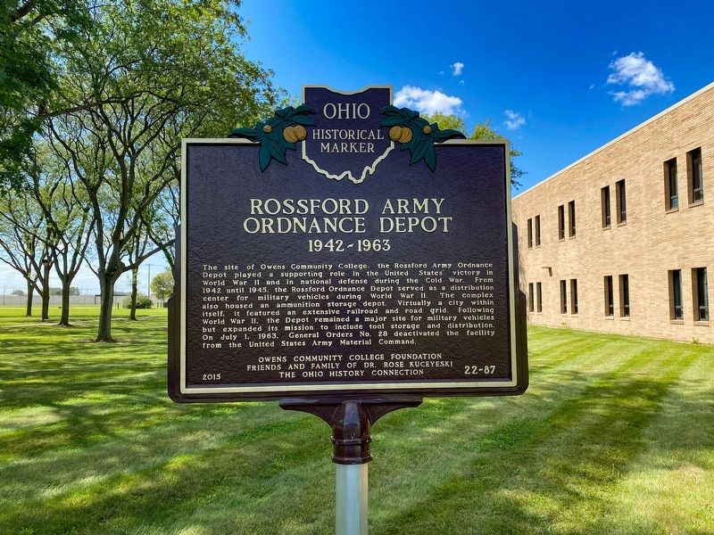 Rossford Army Ordnance Depot Marker image. Click for full size.