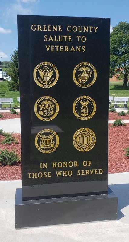 Greene County Salute To Veterans Marker. Click for full size. Greene County Salute To Veterans Marker image. Click for full size.