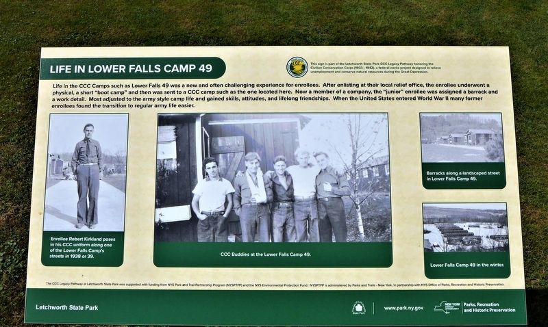 Life in Lower Falls Camp 49 Marker image. Click for full size.