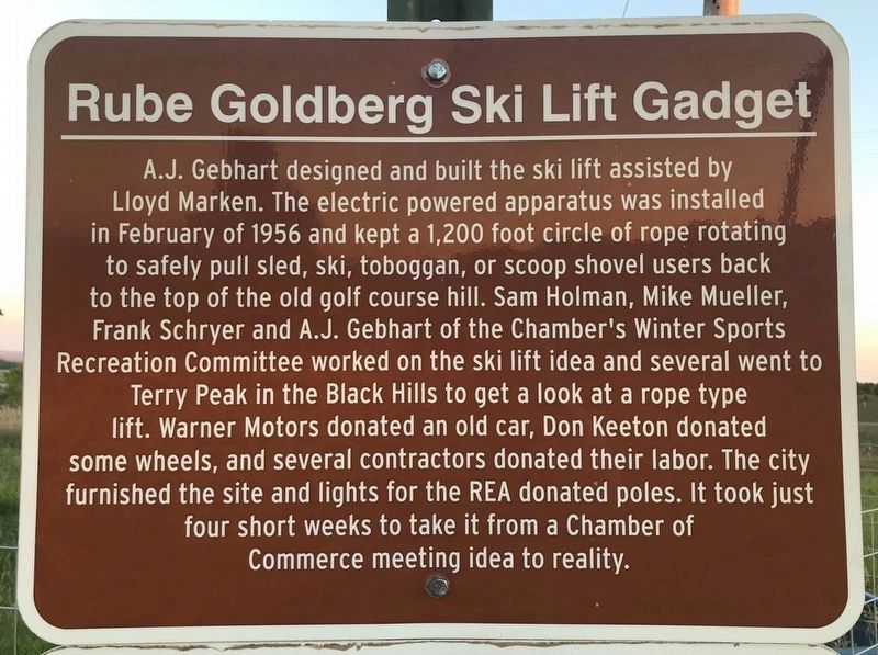 Rube Goldberg Ski Lift Gadget Marker image. Click for full size.