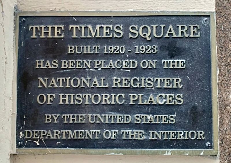 The Times Square Marker. Click for full size. The Times Square Marker image. Click for full size.