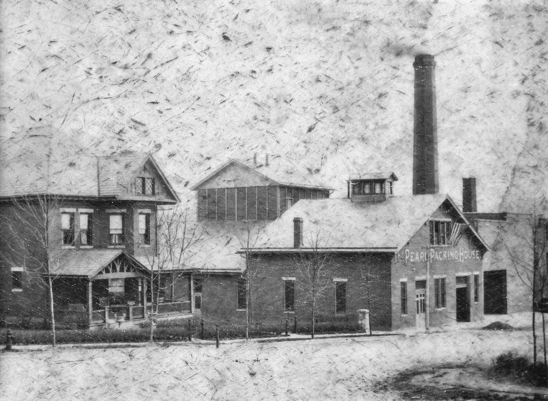 Marker detail: The Pearl Packing Company and Yunker Residence on West Street, c. 1900. image. Click for full size.