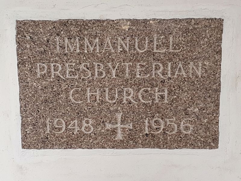 Immanuel Presbyterian Church Cornerstone image. Click for full size.