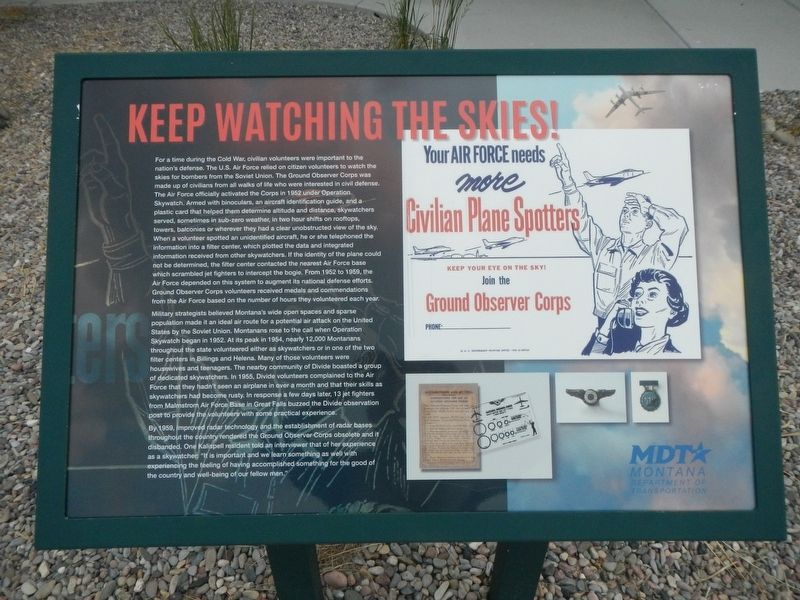 Keep Watching The Skies! Marker. Click for full size. Keep Watching The Skies! Marker image. Click for full size.