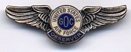 Ground Observer Corps pin. Click for full size. Ground Observer Corps pin image. Click for full size.