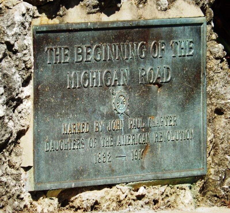 The Beginning of the Michigan Road Marker image. Click for full size.