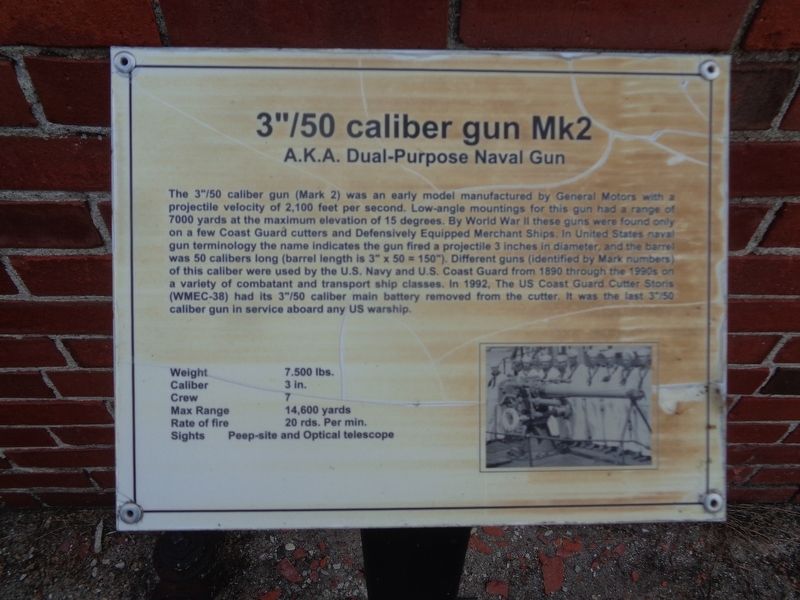 3"/50 caliber gun Mk2 Marker. Click for full size. 3"/50 caliber gun Mk2 Marker image. Click for full size.