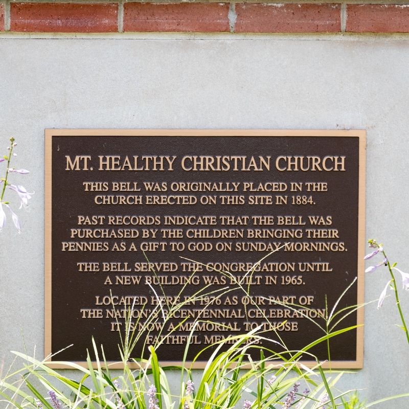 Mt. Healthy Christian Church Tablet image. Click for full size.