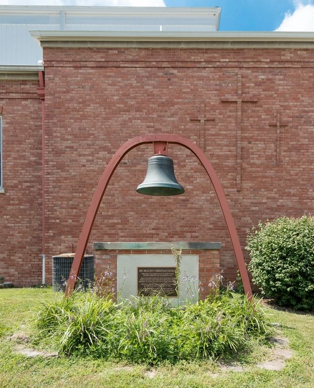 Mt. Healthy Christian Church Bell and Tablet image. Click for full size.