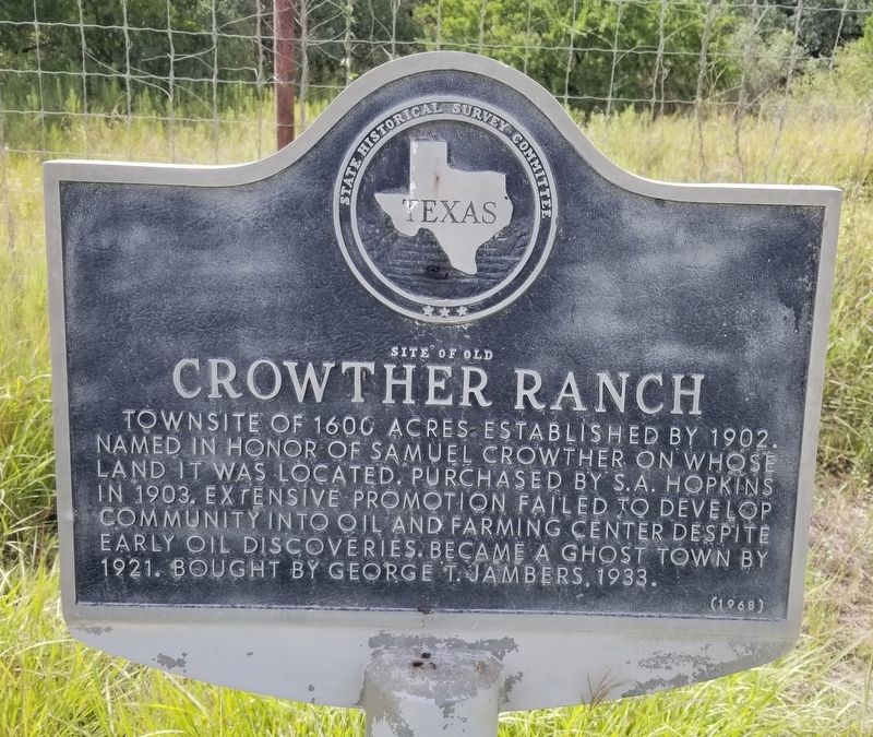Site of Old Crowther Ranch Marker. Click for full size. Site of Old Crowther Ranch Marker image. Click for full size.