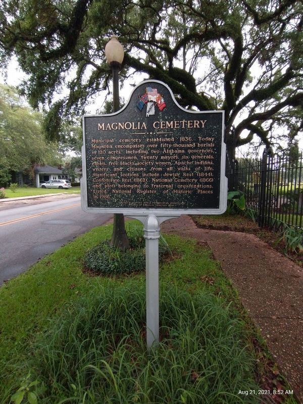 Side 2 of marker viewed northbound on S Ann Street, cemetery entrance just past the marker image. Click for full size.