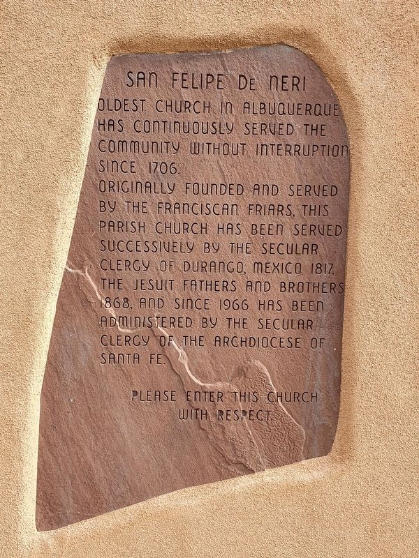 San Felipe De Neri Marker. Click for full size. San Felipe De Neri Marker image. Click for full size.