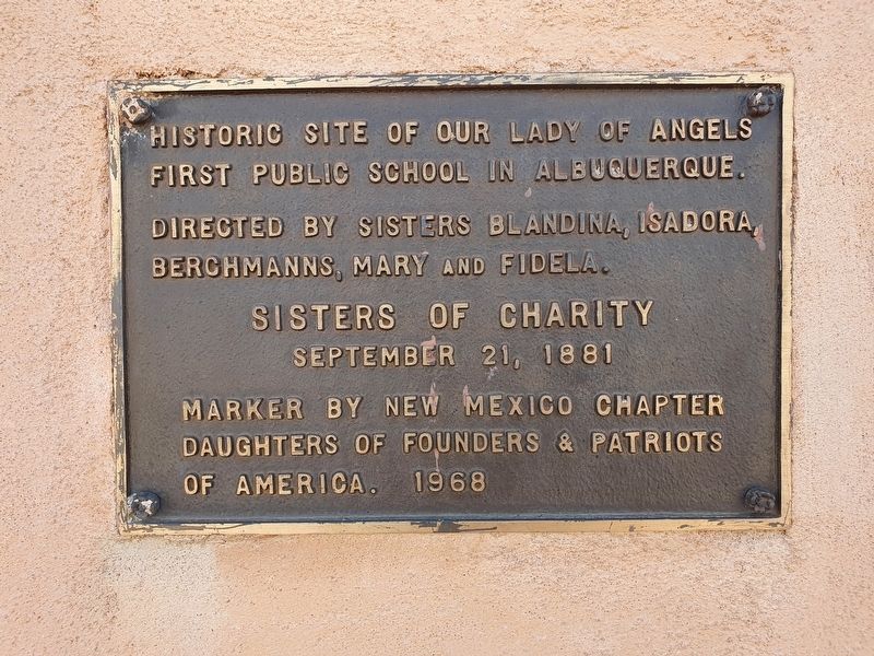 First Public School in Albuquerque Marker. Click for full size. First Public School in Albuquerque Marker image. Click for full size.