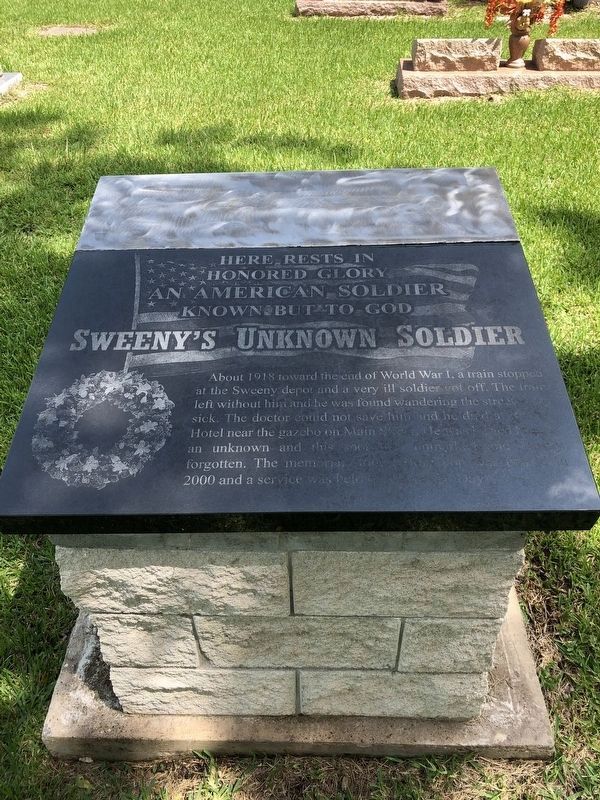 Sweeny's Unknown Soldier Marker. Click for full size. Sweeny's Unknown Soldier Marker image. Click for full size.