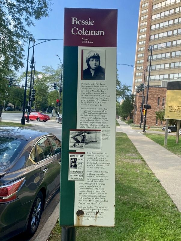 Bessie Coleman Marker. Click for full size. Bessie Coleman Marker image. Click for full size.