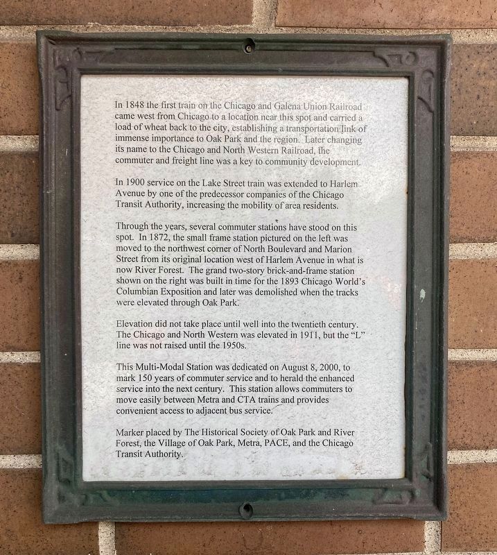 Oak Park Station Marker. Click for full size. Oak Park Station Marker image. Click for full size.