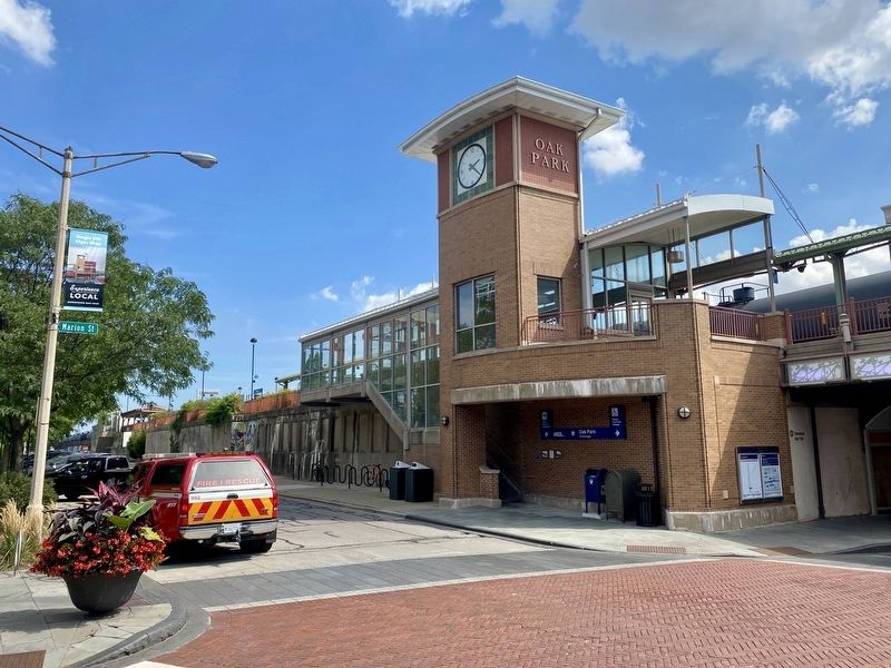 Oak Park Station and Marker. Click for full size. Oak Park Station and Marker image. Click for full size.