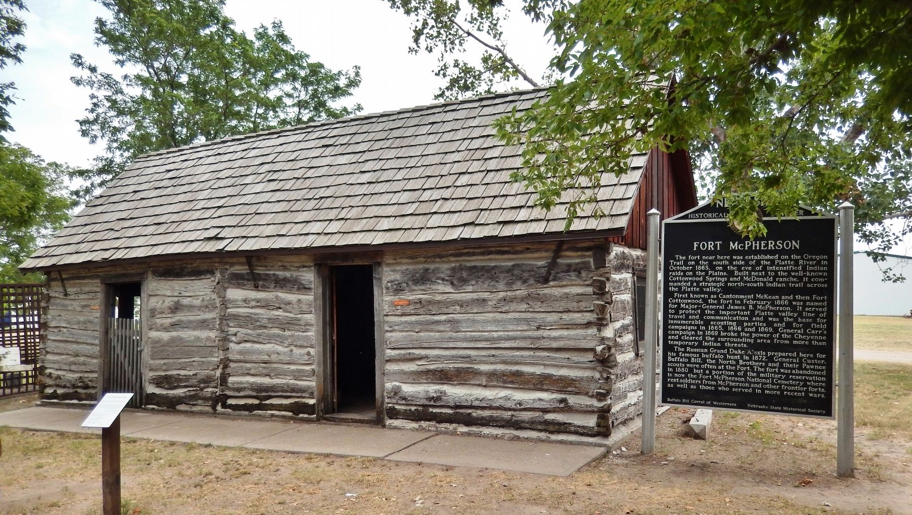 Fort McPherson Cabin Exhibit image. Click for full size.