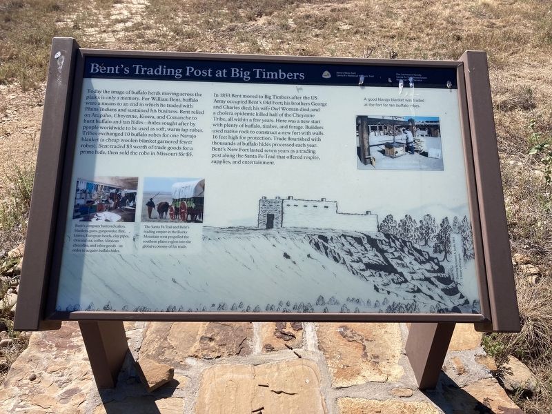 Bents Trading Post at Big Timbers Marker image. Click for full size.