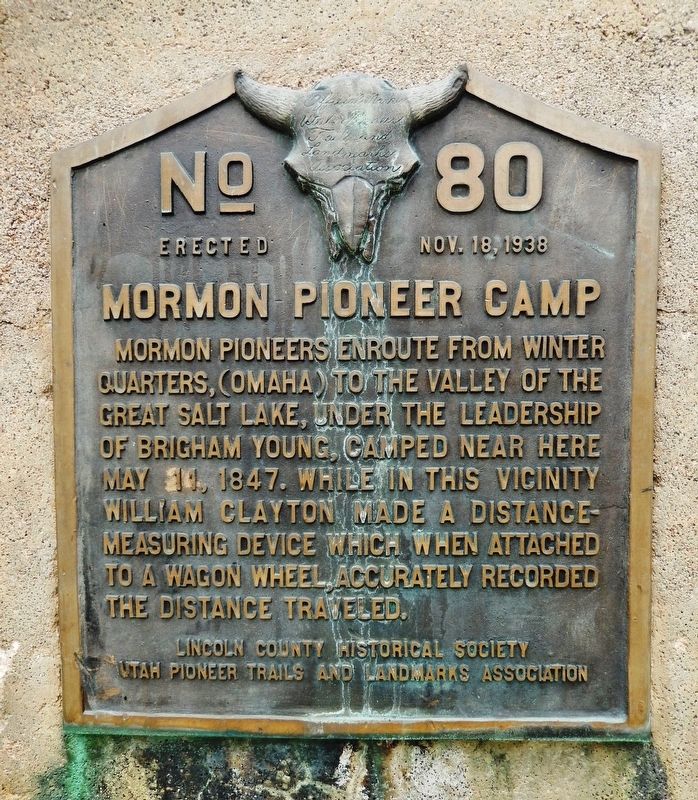 Mormon Pioneer Camp Marker image. Click for full size.