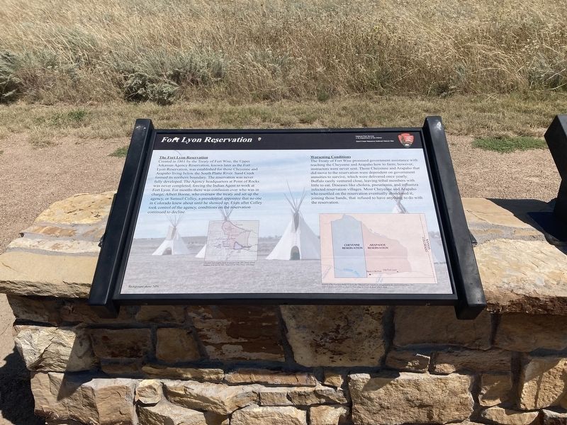Fort Lyon Reservation Marker image. Click for full size.
