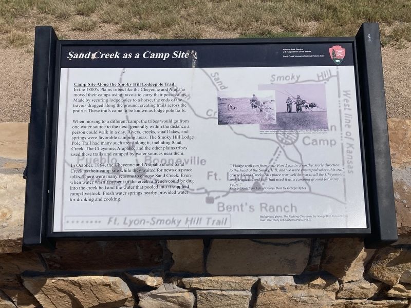 Sand Creek as Camp Site Marker. Click for full size. Sand Creek as Camp Site Marker image. Click for full size.